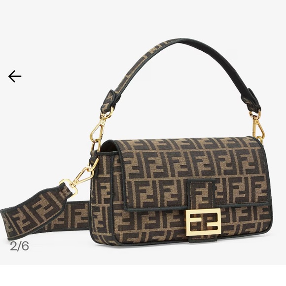 Fendi Baguette purse Brown FF jacquard fabric bag authentic - Picture 8 of 16